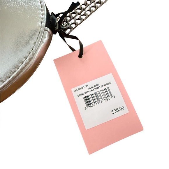 Juicy Couture Black Heart Wristlet with Chain Strap - Picture 4 of 5